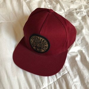 Obey - Maroon/ Dark Red 89 Snapback Hat with Logo